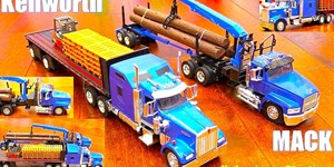 Diecast Toy Trucks Semi Hauler Trucks Kenworth and Mack Unboxing RC TANK Playtime