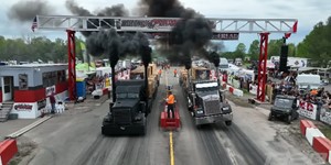 Semi Trucks Drag Racing with 120000 lbs Trailers