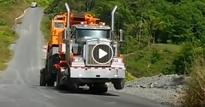 Truck pulls wheelie, amazing power